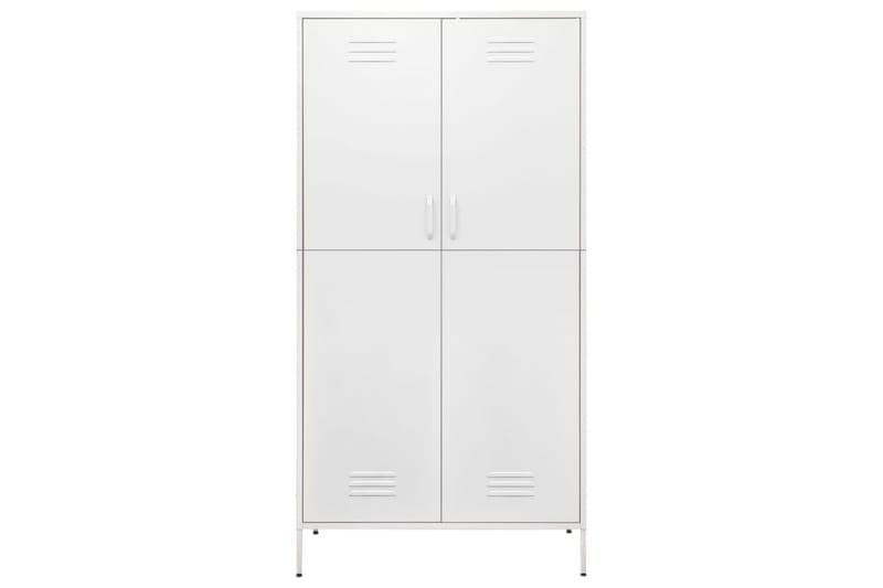 Garderobe hvit 90x50x180 cm stål - Hvit - Oppbevaring - Klesoppbevaring - Garderober & garderobesystem