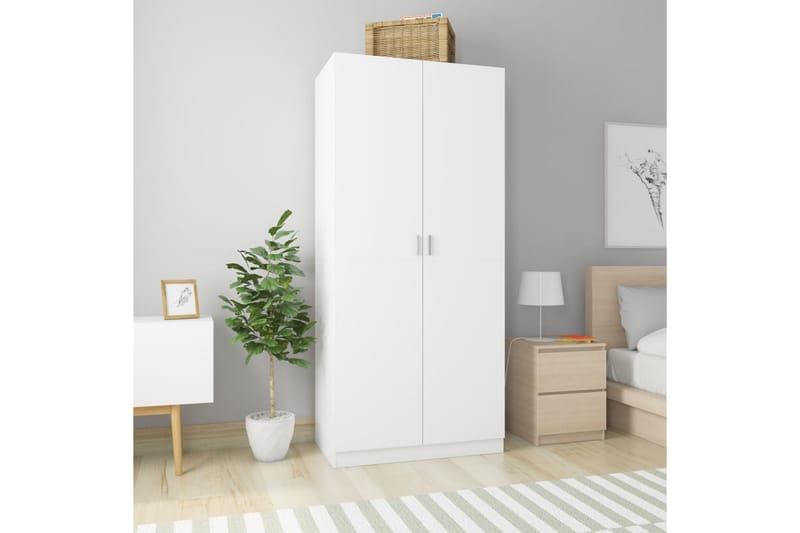 Garderobe hvit 90x52x200 cm sponplate - Oppbevaring - Klesoppbevaring - Garderober & garderobesystem