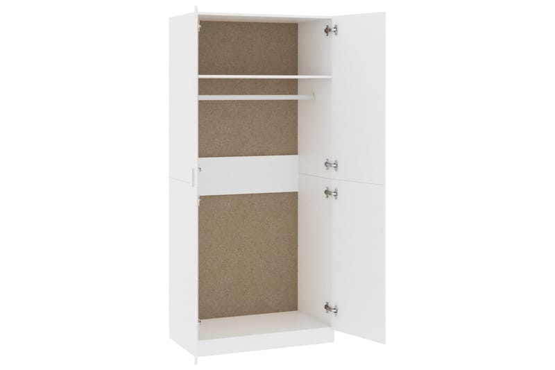 Garderobe hvit 90x52x200 cm sponplate - Oppbevaring - Klesoppbevaring - Garderober & garderobesystem
