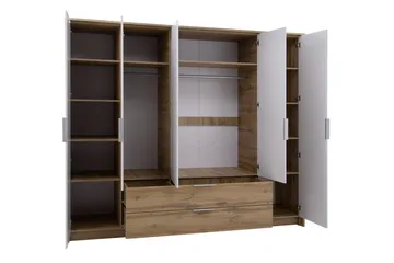 Garderobe - Hvit|Eik - Oppbevaring - Klesoppbevaring - Garderober & garderobesystem
