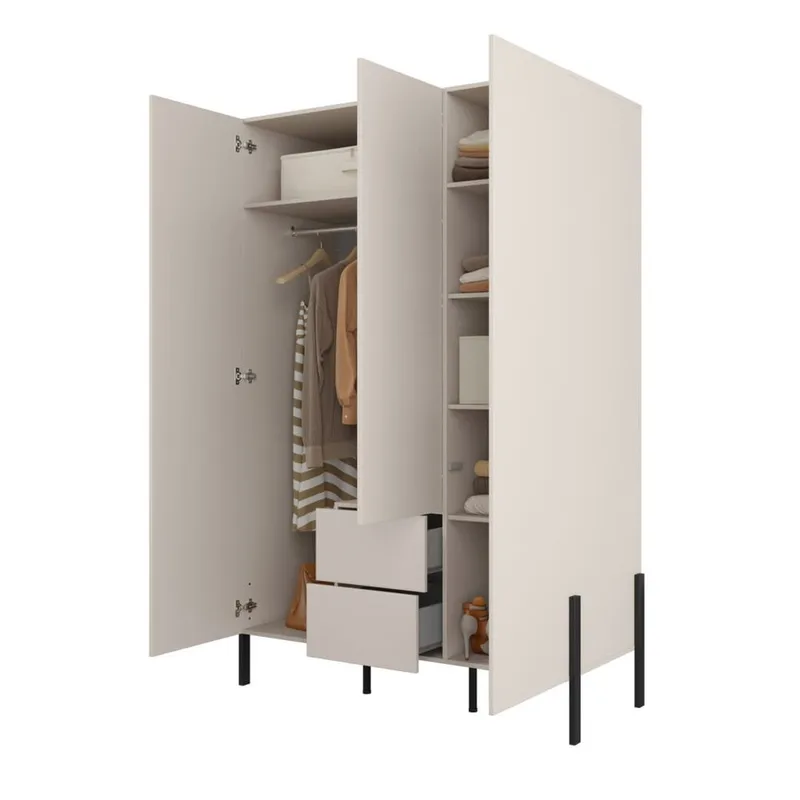 Garderobe Jukon S 3 dører med 2 skuffer - Oppbevaring - Klesoppbevaring - Garderober & garderobesystem