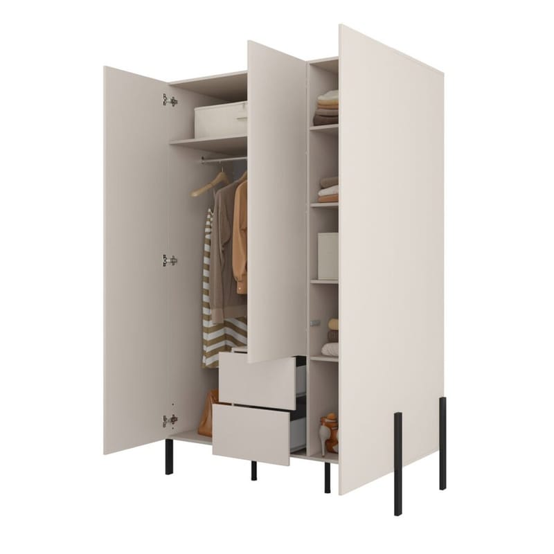 Garderobe Jukon S 3 dører med 2 skuffer - Oppbevaring - Klesoppbevaring - Garderober & garderobesystem