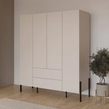 Garderobe Jukon S 4 dører med 2 skuffer - Oppbevaring - Klesoppbevaring - Garderober & garderobesystem
