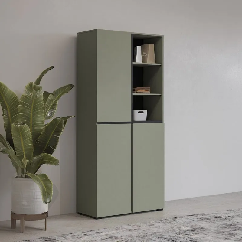 Garderobe Kors 3 dører - Grønn - Oppbevaring - Klesoppbevaring - Garderober & garderobesystem