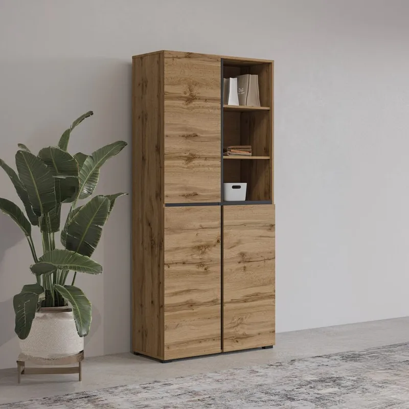 Garderobe Kors 3 dører - Wotan eik - Oppbevaring - Klesoppbevaring - Garderober & garderobesystem