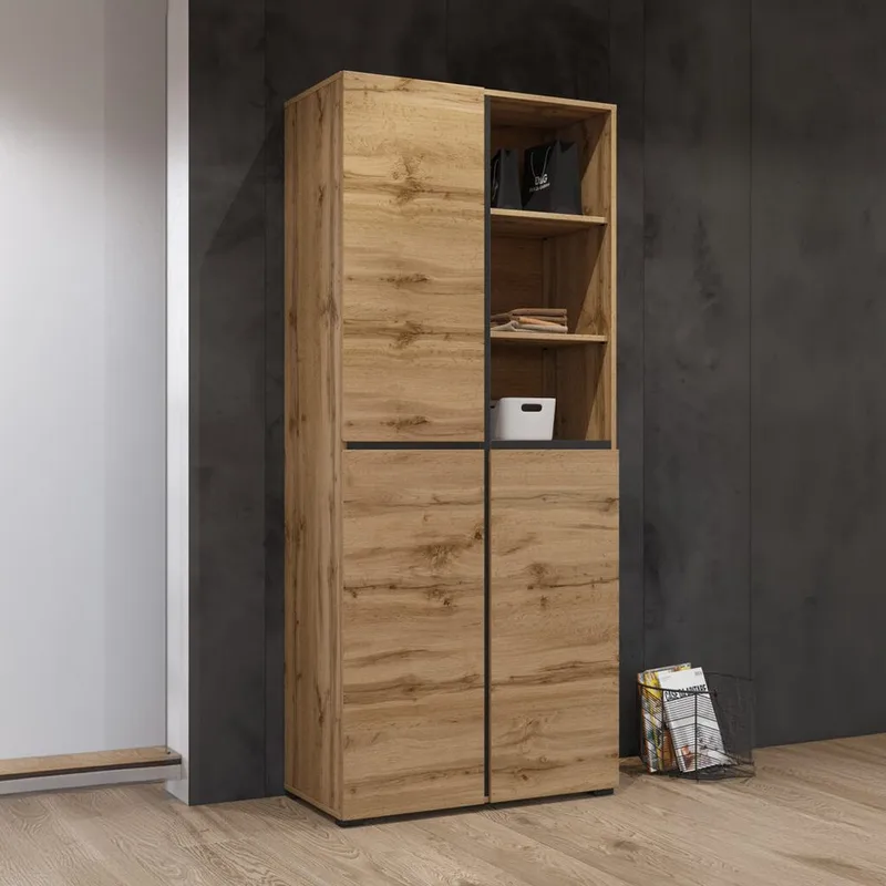 Garderobe Kors 3 dører - Wotan eik - Oppbevaring - Klesoppbevaring - Garderober & garderobesystem