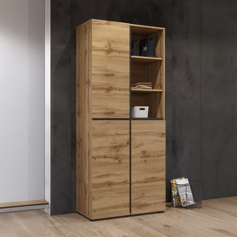 Garderobe Kors 3 dører - Wotan eik - Oppbevaring - Klesoppbevaring - Garderober & garderobesystem