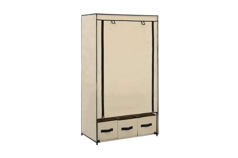 Garderobe kremhvit 87x49x159 cm stoff - Oppbevaring - Klesoppbevaring - Garderober & garderobesystem