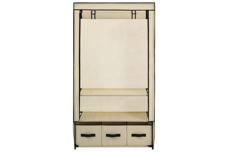 Garderobe kremhvit 87x49x159 cm stoff - Oppbevaring - Klesoppbevaring - Garderober & garderobesystem