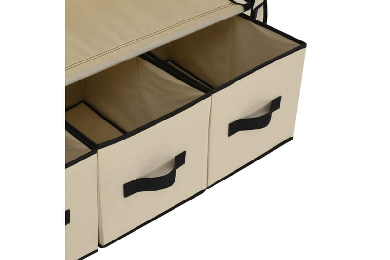 Garderobe kremhvit 87x49x159 cm stoff - Oppbevaring - Klesoppbevaring - Garderober & garderobesystem