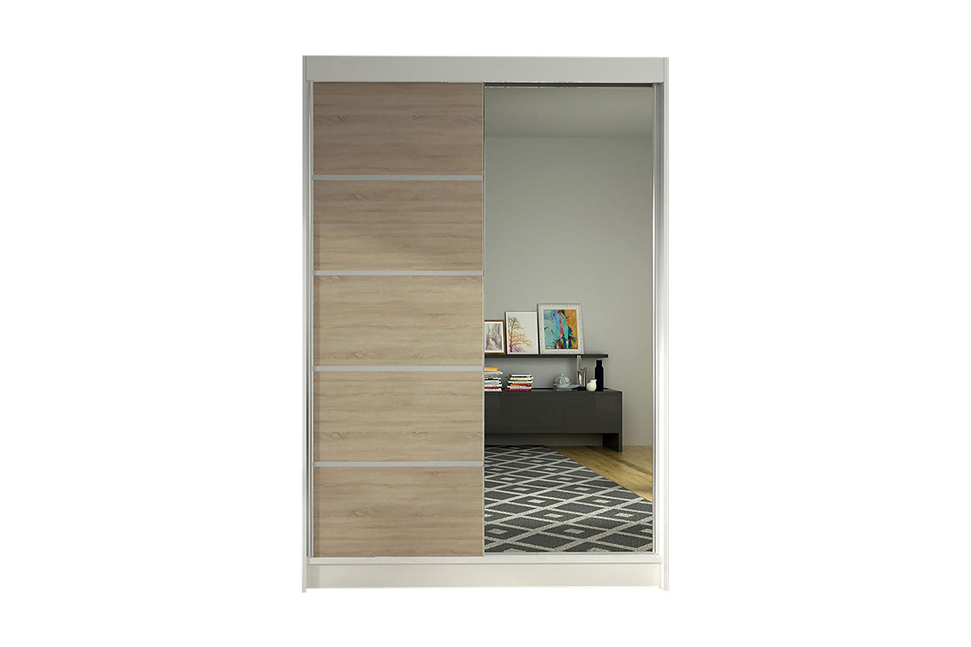 Garderobe Lino - Hvit/Eik