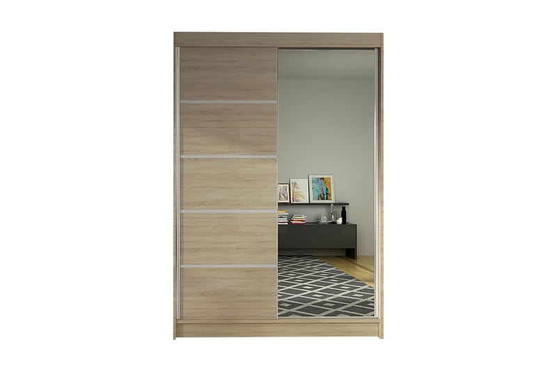 Garderobe Lino LED-belysning - Eik - Oppbevaring - Klesoppbevaring - Garderober & garderobesystem