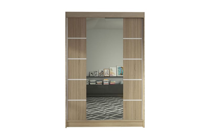Garderobe Lino LED-belysning - Eik - Oppbevaring - Klesoppbevaring - Garderober & garderobesystem