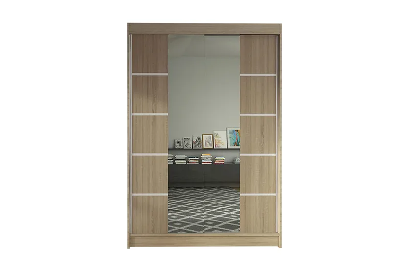 Garderobe Lino LED-belysning - Eik - Oppbevaring - Klesoppbevaring - Garderober & garderobesystem