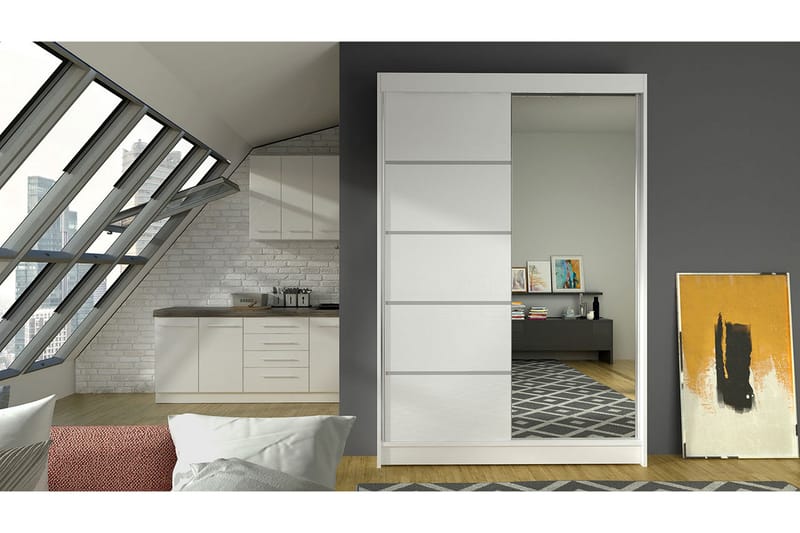 Garderobe Lino LED-belysning - Hvit - Oppbevaring - Klesoppbevaring - Garderober & garderobesystem