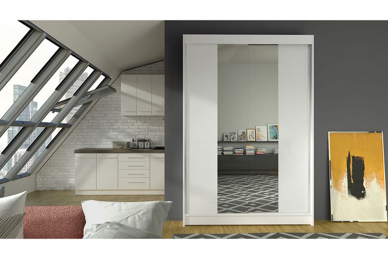 Garderobe Lino LED-belysning - Hvit - Oppbevaring - Klesoppbevaring - Garderober & garderobesystem