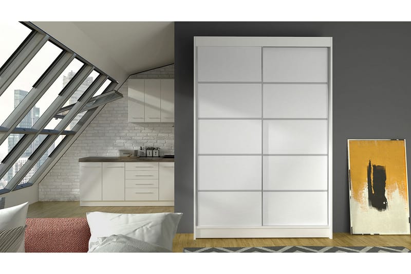 Garderobe Lino LED-belysning - Hvit - Oppbevaring - Klesoppbevaring - Garderober & garderobesystem - Garderobeskap & klesskap