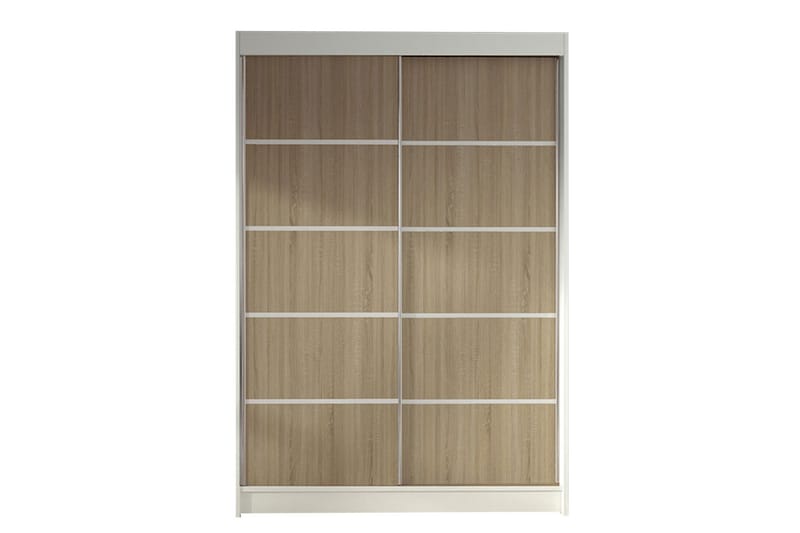 Garderobe Lino LED-belysning - Hvit/Eik - Oppbevaring - Klesoppbevaring - Garderober & garderobesystem - Garderobeskap & klesskap