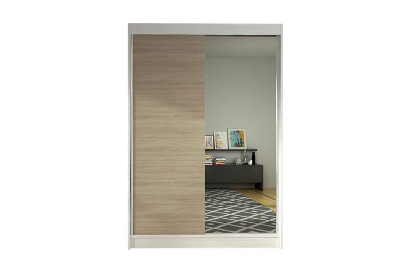 Garderobe Lino LED-belysning, Hvit/Eik