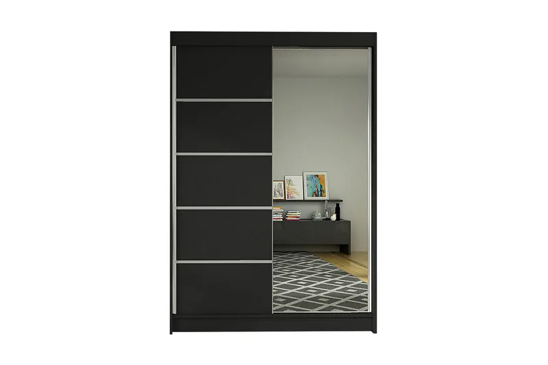 Garderobe Lino LED-belysning - Svart - Oppbevaring - Klesoppbevaring - Garderober & garderobesystem