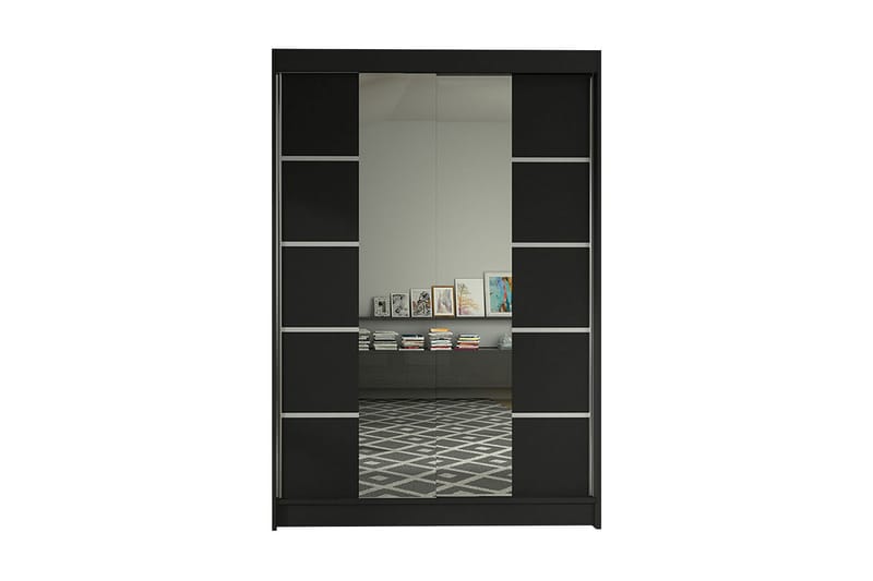 Garderobe Lino LED-belysning - Svart - Oppbevaring - Klesoppbevaring - Garderober & garderobesystem