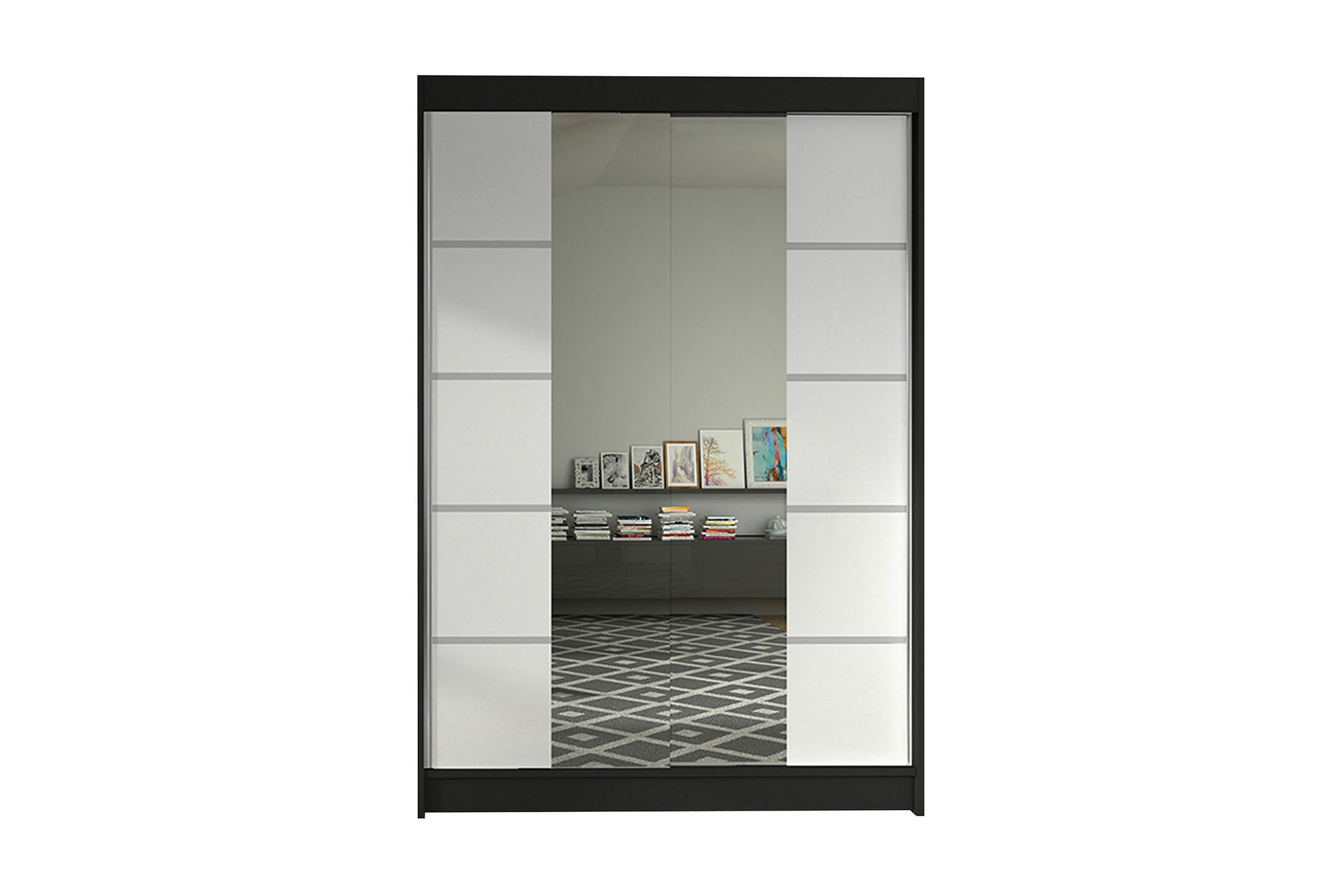 Garderobe Lino LED-belysning - Svart/Hvit - Oppbevaring - Klesoppbevaring - Garderober & garderobesystem