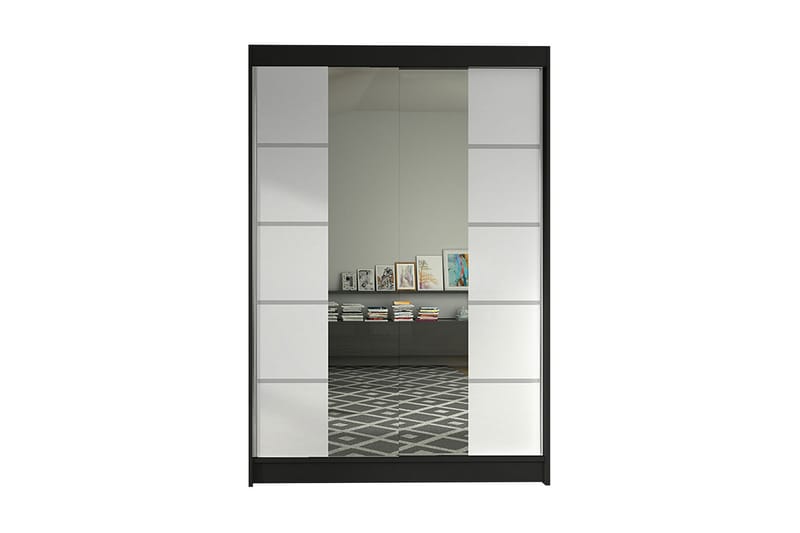 Garderobe Lino LED-belysning - Svart/Hvit - Oppbevaring - Klesoppbevaring - Garderober & garderobesystem
