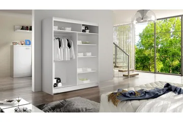 Garderobe Lino LED-belysning - Svart/Hvit - Oppbevaring - Klesoppbevaring - Garderober & garderobesystem