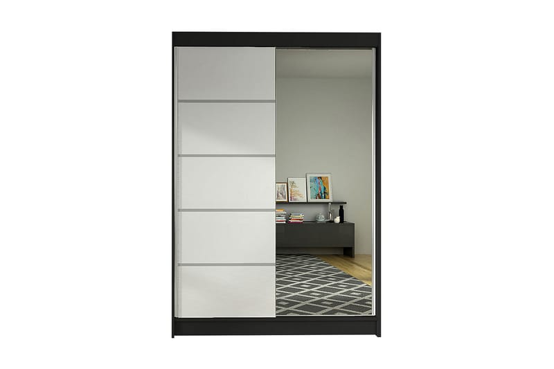 Garderobe Lino LED-belysning - Svart/Hvit - Oppbevaring - Klesoppbevaring - Garderober & garderobesystem