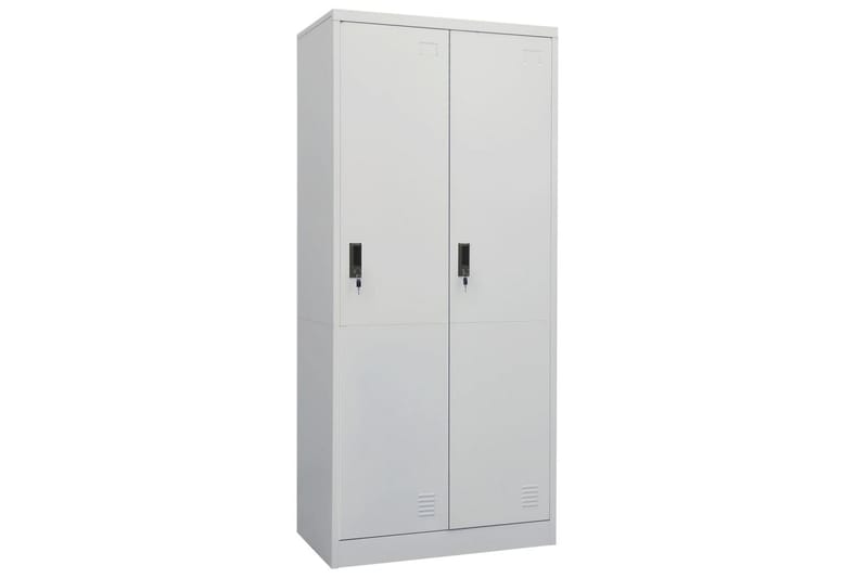 Garderobe lysegrå 80x50x180 cm stål - Grå - Oppbevaring - Klesoppbevaring - Garderober & garderobesystem