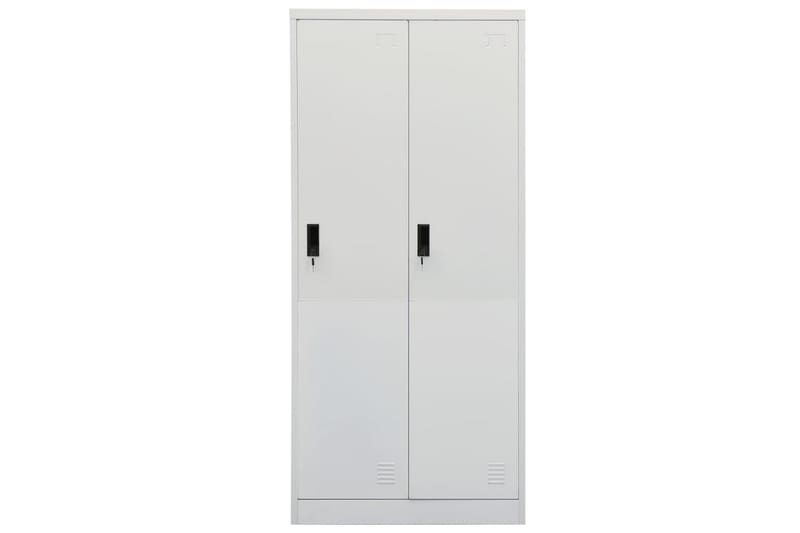 Garderobe lysegrå 80x50x180 cm stål - Grå - Garderober & garderobesystem - Garderobeskap & klesskap