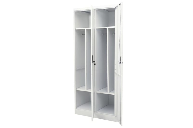 Garderobe lysegrå 80x50x180 cm stål - Grå - Garderober & garderobesystem - Garderobeskap & klesskap