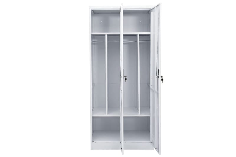 Garderobe lysegrå 80x50x180 cm stål - Grå - Oppbevaring - Klesoppbevaring - Garderober & garderobesystem