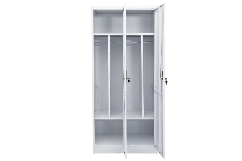 Garderobe lysegrå 80x50x180 cm stål - Grå - Garderober & garderobesystem - Garderobeskap & klesskap