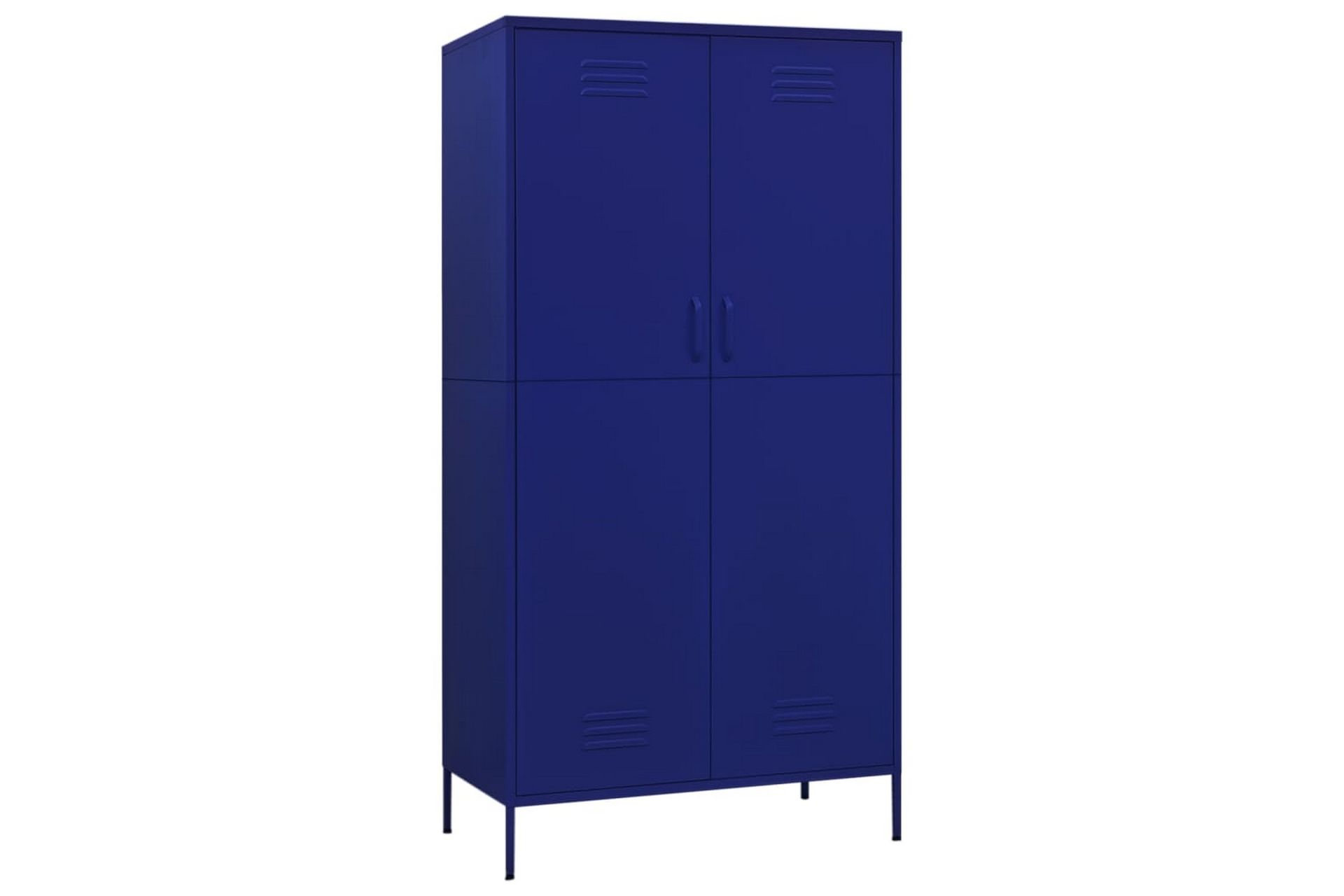 Garderobe marineblå 90x50x180 cm stål - Blå - Oppbevaring - Klesoppbevaring - Garderober & garderobesystem