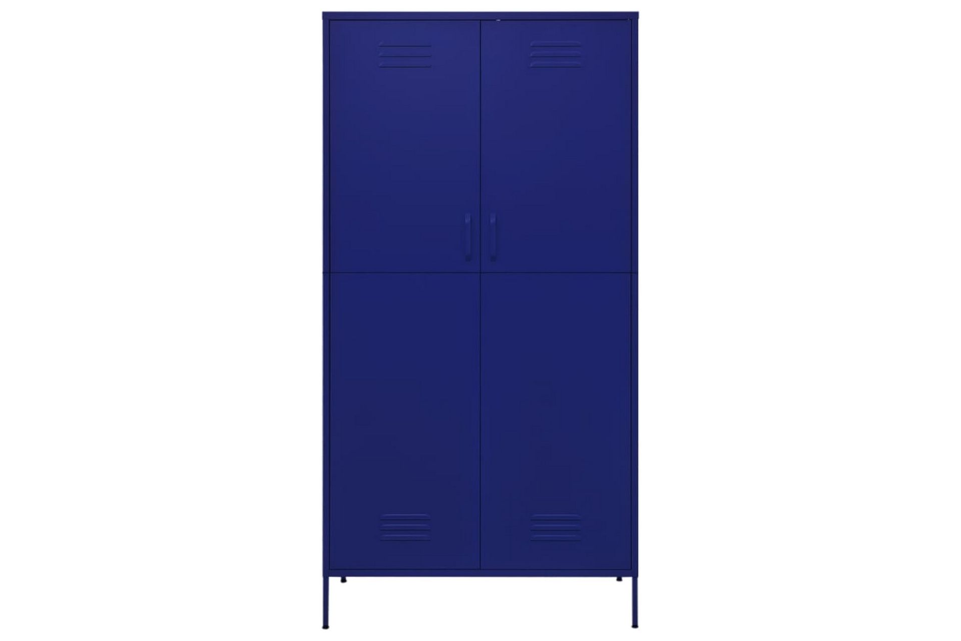 Garderobe marineblå 90x50x180 cm stål - Blå - Oppbevaring - Klesoppbevaring - Garderober & garderobesystem