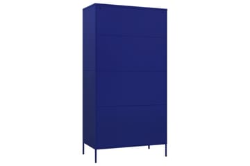 Garderobe marineblå 90x50x180 cm stål - Blå - Oppbevaring - Klesoppbevaring - Garderober & garderobesystem