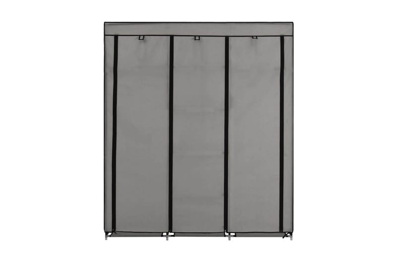 Garderobe med skap og stenger grå 150x45x175 cm stoff - Oppbevaring - Klesoppbevaring - Garderober & garderobesystem
