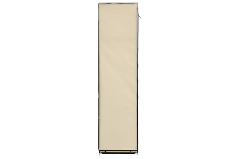 Garderobe med skap og stenger kremhvit 150x45x175 cm stoff - Oppbevaring - Klesoppbevaring - Garderober & garderobesystem