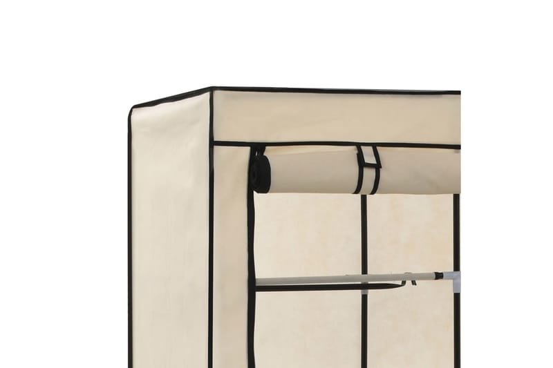 Garderobe med skap og stenger kremhvit 150x45x175 cm stoff - Oppbevaring - Klesoppbevaring - Garderober & garderobesystem