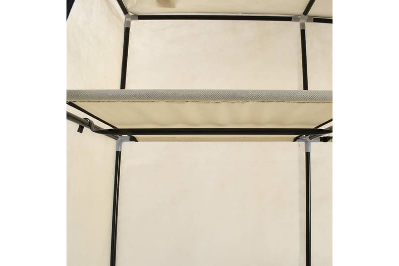 Garderobe med skap og stenger kremhvit 150x45x175 cm stoff - Oppbevaring - Klesoppbevaring - Garderober & garderobesystem