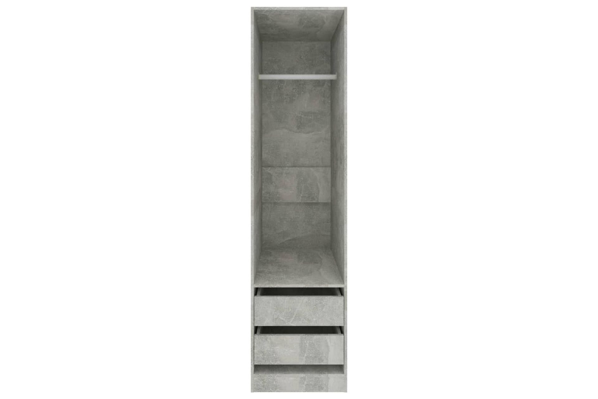 Garderobe med skuffer betonggrå 50x50x200 cm sponplate - Grå - Oppbevaring - Klesoppbevaring - Garderober & garderobesystem