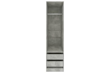 Garderobe med skuffer betonggrå 50x50x200 cm sponplate - Grå - Oppbevaring - Klesoppbevaring - Garderober & garderobesystem