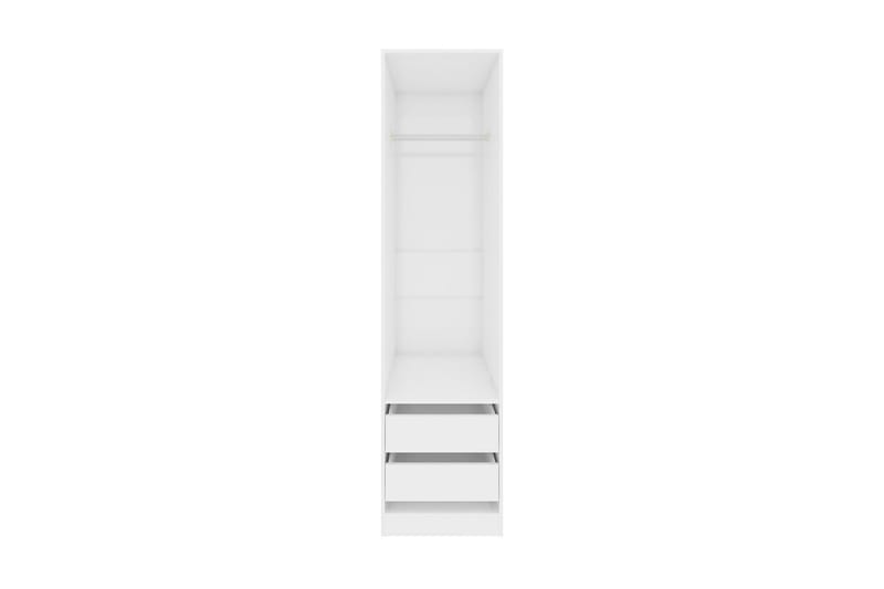 Garderobe med skuffer høyglans hvit 50x50x200 cm sponplate - Hvit - Oppbevaring - Klesoppbevaring - Garderober & garderobesystem