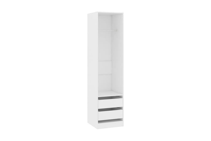 Garderobe med skuffer hvit 50x50x200 cm sponplate - Hvit - Oppbevaring - Klesoppbevaring - Garderober & garderobesystem