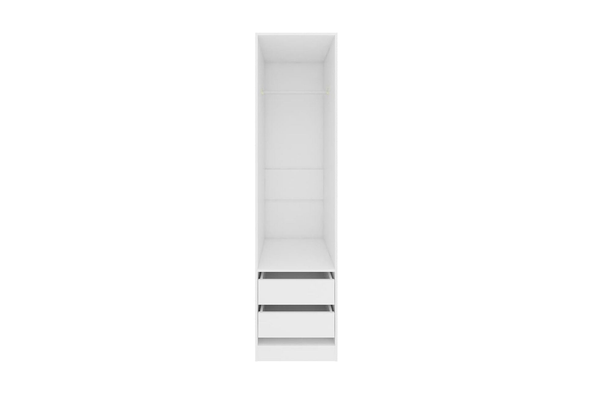 Garderobe med skuffer hvit 50x50x200 cm sponplate - Hvit - Oppbevaring - Klesoppbevaring - Garderober & garderobesystem