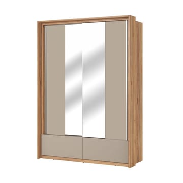 Garderobe med speil Impressio 2 skyvedører med 2 skuffer - 159 cm - Oppbevaring - Klesoppbevaring - Garderober & garderobesystem