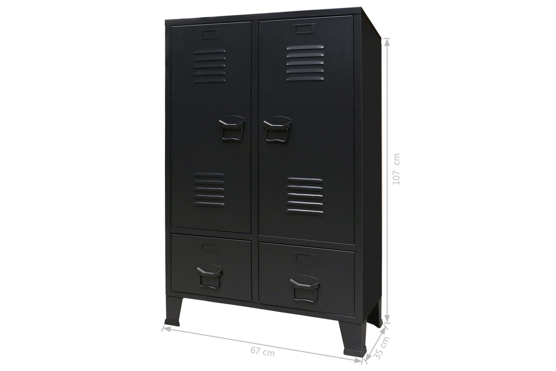 Garderobe metall industriell stil 67x35x107 cm svart - Oppbevaring - Klesoppbevaring - Garderober & garderobesystem