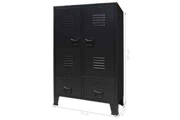 Garderobe metall industriell stil 67x35x107 cm svart - Oppbevaring - Klesoppbevaring - Garderober & garderobesystem