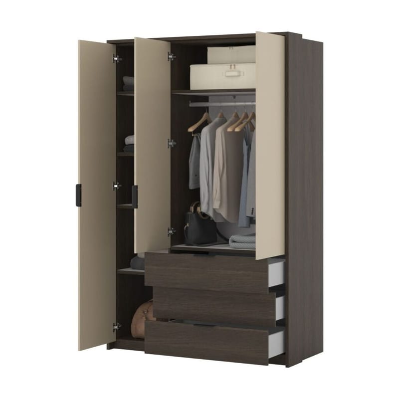 Garderobe Mola 3 dører med 3 skuffer - Oppbevaring - Klesoppbevaring - Garderober & garderobesystem